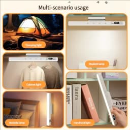 LED Table Lamp Magnetic Hanging USB Rechargeable Desk Lamp 3/5 Color Reading Light Dimmable Cabinet Closet Wardrobe Night Light