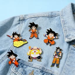 6Pcs Anime Dragon Ball Son Goku Enamel Brooch Badge Cartoon Vegeta Piccolo Master Roshi Krillin Lapel Pins For Fans Gifts