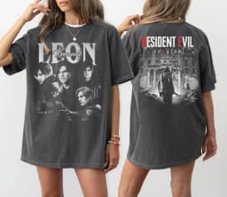 Leon S. Kennedy Resident Evil 9 Requiem Shirt Biohazard Tee Grace Emily Gideon Tee Short Sleeve Women for Spring Summer Unisex