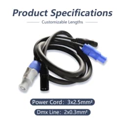 5pcs/Signal Cable DMX Cable Power Cord, Powercon Plug and DMX XLR Signal Cable Accessories for Stage, Wedding, DJ, Disco