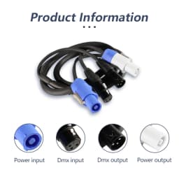 5pcs/Signal Cable DMX Cable Power Cord, Powercon Plug and DMX XLR Signal Cable Accessories for Stage, Wedding, DJ, Disco