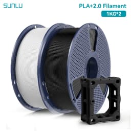 SUNLU 2KG PLA+2.0 3D Printer Filament Tougher and Stronger PLA Plus Filament 1000G/Roll 1.75mm 3D Filament Fits for FDM 3D Print