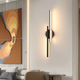 LED Wall Lights Modern, 24W Wall Lamp Indoor, Black Wall Sconce for Bedroom, Mirror, Living Room, Dining Room, Staircase 3000K