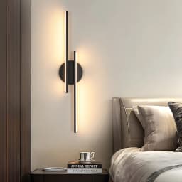 LED Wall Lights Modern, 24W Wall Lamp Indoor, Black Wall Sconce for Bedroom, Mirror, Living Room, Dining Room, Staircase 3000K