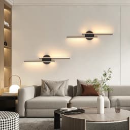 LED Wall Lights Modern, 24W Wall Lamp Indoor, Black Wall Sconce for Bedroom, Mirror, Living Room, Dining Room, Staircase 3000K