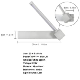 LED Wall Lights Modern, 24W Wall Lamp Indoor, Black Wall Sconce for Bedroom, Mirror, Living Room, Dining Room, Staircase 3000K