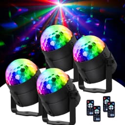 Datewink 2/4Pcs LED Magic Ball Light RGB Disco Ball Stage Lighting Effect Remote Control For DJ Disco Wedding Club Party Karaoke