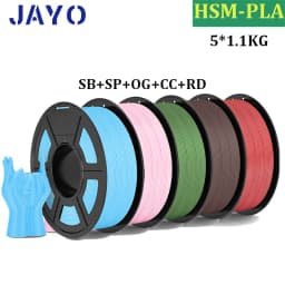 JAYO High Speed Matte PLA 5Rolls 3D Printer Filaments 1.75mm Mixed Color no Bubble Free FDM 3D Printer Material for 3D Printing