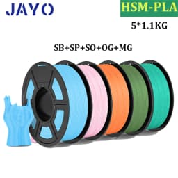 JAYO High Speed Matte PLA 5Rolls 3D Printer Filaments 1.75mm Mixed Color no Bubble Free FDM 3D Printer Material for 3D Printing