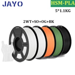 JAYO High Speed Matte PLA 5Rolls 3D Printer Filaments 1.75mm Mixed Color no Bubble Free FDM 3D Printer Material for 3D Printing