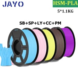 JAYO High Speed Matte PLA 5Rolls 3D Printer Filaments 1.75mm Mixed Color no Bubble Free FDM 3D Printer Material for 3D Printing