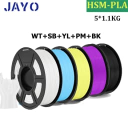 JAYO High Speed Matte PLA 5Rolls 3D Printer Filaments 1.75mm Mixed Color no Bubble Free FDM 3D Printer Material for 3D Printing