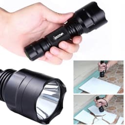 Powerful High Lumen LED Flashlight White/Red/Green Super Bright Rechargeable Portable Ultra Power Torch Outdoor Emergency use
