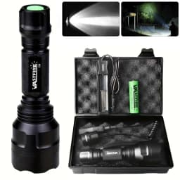 Powerful High Lumen LED Flashlight White/Red/Green Super Bright Rechargeable Portable Ultra Power Torch Outdoor Emergency use