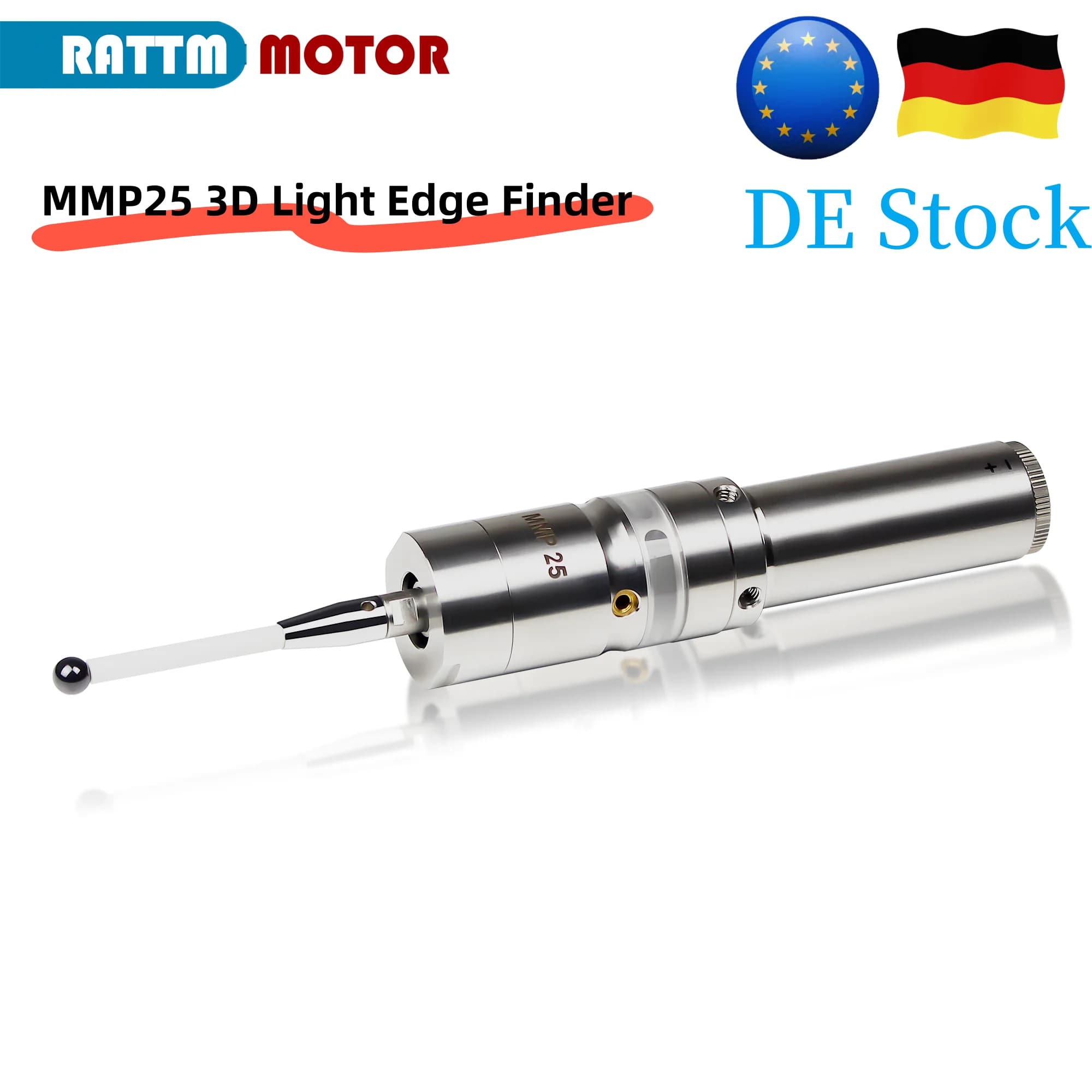 【EU】MMP25 3D Light Edge Finder with Ceramic Probe Centering Rod, to Find CNC Milling Lathe Machining Center,Accuracy 0.001mm
