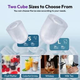 Loefme Desktop Fully Automatic Bullet Shaped Ice Maker 12kg/24h Fast Ice Making Suitable For Home Automatic Cleaning Ice Machine