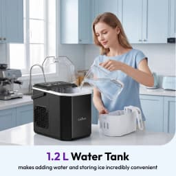 Loefme Desktop Fully Automatic Bullet Shaped Ice Maker 12kg/24h Fast Ice Making Suitable For Home Automatic Cleaning Ice Machine