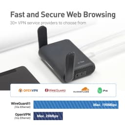 GL.iNet Slate Plus (GL-A1300) Travel Router - VPN Encryption, Dual-Band Wi-Fi, Easy Hotel/Captive Portal Setup