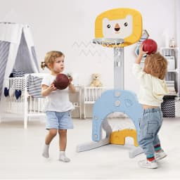 ERGOMASTER 3-in-1 Basketball Hoop Set Stand Toddler Basketball Hoop Indoor & Outdoor Toys