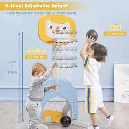 ERGOMASTER 3-in-1 Basketball Hoop Set Stand Toddler Basketball Hoop Indoor & Outdoor Toys