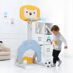 ERGOMASTER 3-in-1 Basketball Hoop Set Stand Toddler Basketball Hoop Indoor & Outdoor Toys