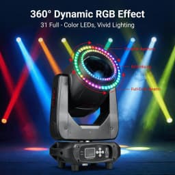 2PCS 300W LED Moving Head With Flight Case DMX Beam Light With Ring For DJ Disco Wedding Stage Light Effect Professional