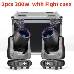 2PCS 300W LED Moving Head With Flight Case DMX Beam Light With Ring For DJ Disco Wedding Stage Light Effect Professional