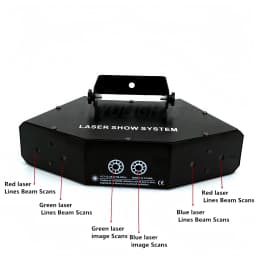 Remote control RGB 6 Laser 24 image Lines Beam Scans DMX DJ Bar Coffee Xmas Home Party Disco Effect Lighting Laser light Show