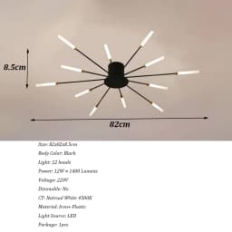 LED Ceiling Light Modern Pendant Light for Bedroom Office Study Chandelier Natural Light 4500K [Energy Class E]