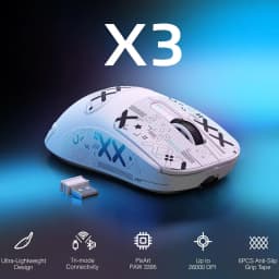ATTACK SHARK X3 Lightweight Wireless Gaming Mouse, 49g Tri-Mode,PAW3395 26K DPI Sensor, 200h Battery Life,5 Programmable Buttons