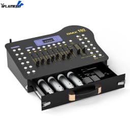 Yiflamefly Black Grand Console DMX and MIDI Operator 192 Channel Light Controller for Live Concerts KTV DJs Clubs
