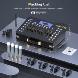 Yiflamefly Black Grand Console DMX and MIDI Operator 192 Channel Light Controller for Live Concerts KTV DJs Clubs