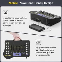 Yiflamefly Black Grand Console DMX and MIDI Operator 192 Channel Light Controller for Live Concerts KTV DJs Clubs