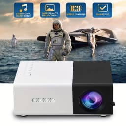 Portable LED Mini Projector With Retractable Bracket Compatible with Mobile Phones Devices USB/SD/AV/Hd  for Home Office