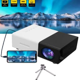 Portable LED Mini Projector With Retractable Bracket Compatible with Mobile Phones Devices USB/SD/AV/Hd  for Home Office