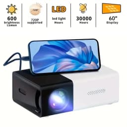 Portable LED Mini Projector With Retractable Bracket Compatible with Mobile Phones Devices USB/SD/AV/Hd  for Home Office
