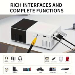 Portable LED Mini Projector With Retractable Bracket Compatible with Mobile Phones Devices USB/SD/AV/Hd  for Home Office