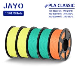JAYO High Speed PLA matte 3D Filament 1.75mm PLA 3D Printer Filament 5Rolls/set Neatly Wound Matte Effect 3D Printing Materials