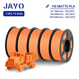 JAYO High Speed PLA matte 3D Filament 1.75mm PLA 3D Printer Filament 5Rolls/set Neatly Wound Matte Effect 3D Printing Materials