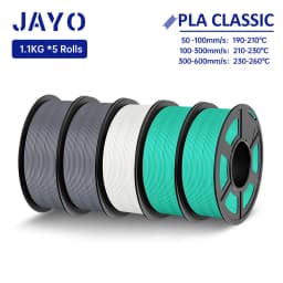 JAYO High Speed PLA matte 3D Filament 1.75mm PLA 3D Printer Filament 5Rolls/set Neatly Wound Matte Effect 3D Printing Materials