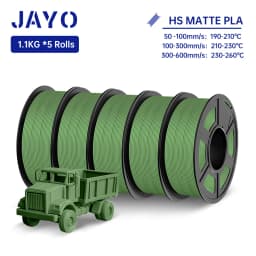 JAYO High Speed PLA matte 3D Filament 1.75mm PLA 3D Printer Filament 5Rolls/set Neatly Wound Matte Effect 3D Printing Materials