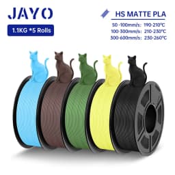 JAYO High Speed PLA matte 3D Filament 1.75mm PLA 3D Printer Filament 5Rolls/set Neatly Wound Matte Effect 3D Printing Materials