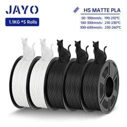 JAYO High Speed PLA matte 3D Filament 1.75mm PLA 3D Printer Filament 5Rolls/set Neatly Wound Matte Effect 3D Printing Materials