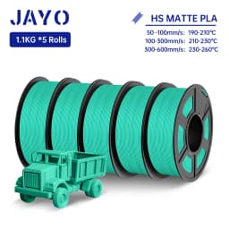 JAYO High Speed PLA matte 3D Filament 1.75mm PLA 3D Printer Filament 5Rolls/set Neatly Wound Matte Effect 3D Printing Materials