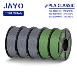 JAYO High Speed PLA matte 3D Filament 1.75mm PLA 3D Printer Filament 5Rolls/set Neatly Wound Matte Effect 3D Printing Materials