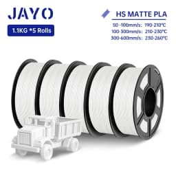 JAYO High Speed PLA matte 3D Filament 1.75mm PLA 3D Printer Filament 5Rolls/set Neatly Wound Matte Effect 3D Printing Materials