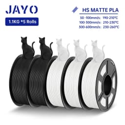 JAYO High Speed PLA matte 3D Filament 1.75mm PLA 3D Printer Filament 5Rolls/set Neatly Wound Matte Effect 3D Printing Materials