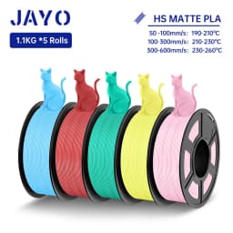 JAYO High Speed PLA matte 3D Filament 1.75mm PLA 3D Printer Filament 5Rolls/set Neatly Wound Matte Effect 3D Printing Materials