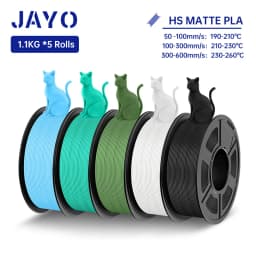 JAYO High Speed PLA matte 3D Filament 1.75mm PLA 3D Printer Filament 5Rolls/set Neatly Wound Matte Effect 3D Printing Materials