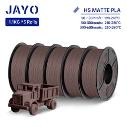 JAYO High Speed PLA matte 3D Filament 1.75mm PLA 3D Printer Filament 5Rolls/set Neatly Wound Matte Effect 3D Printing Materials